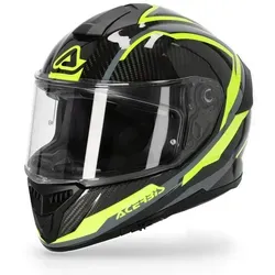 Acerbis Tarmak Helm, grau-gelb, Größe L für Männer - Motorradhelm aus Karbonfaser mit 4 Schalen für optimale Sicherheit, verstellbarem Außenvisier – ideal für stilbewusste Fahrer.