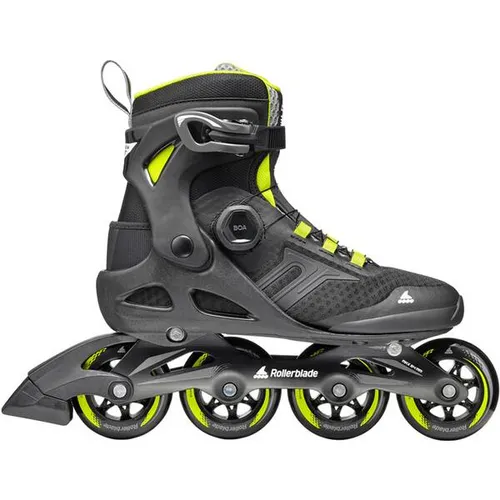 ROLLERBLADE MACROBLADE 84 BOA Inline Skate 2025 - schwarz/limonengrün 44,5-45 - Fitness Skates mit BOA Fit System für eine präzise Passform und hohen Komfort. Ideal für Anfänger und Freizeitskater, bietet Stabilität, Performance und anpassbare Passform durch den Footboard Sizer.