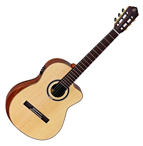 Ortega Striped Suite C/E - Gitarren in der Private Room Series, mit massiver Alaska Fichte Decke und AAA Striped Ebony. Ideal für anspruchsvolle Musiker, die Klang und Ästhetik schätzen.