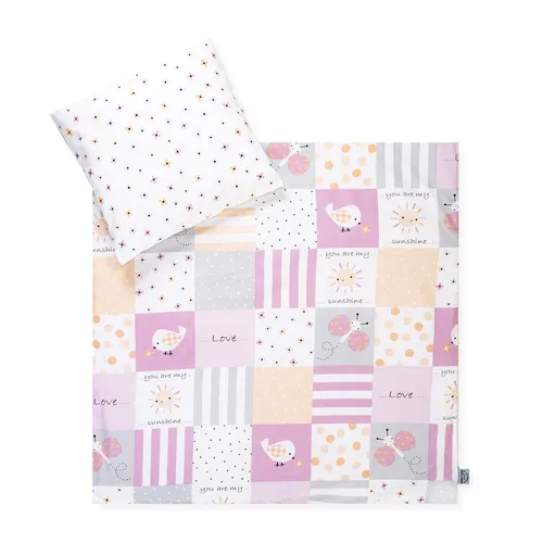 Julius Zöllner Bettwäsche 80/80+35/40 Patch rose TOP - Bettwäschegarnituren aus 100% Baumwolle, hautfreundlich und perfekt für einen erholsamen Schlaf. Ideal für Kinderzimmer oder romantische Akzente.