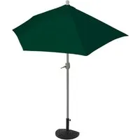 MCW Sonnenschirm Lorca Halbrund 3m UV 50+ Grün mit Ständer