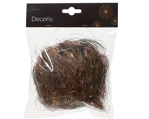 Kaemingk Lametta, Lametta Engelshaar glatt Kunststoff 20g - Espressobraun