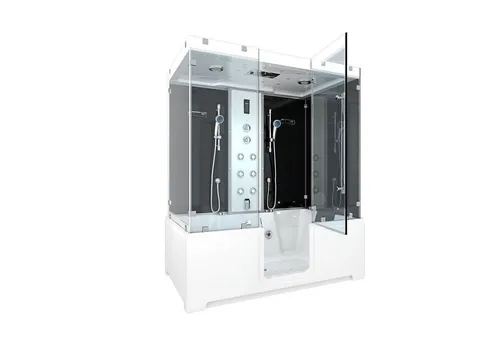 AcquaVapore Grossraumdusche K88-SW-EH-C-ALL mit Tür - Elegante Duschtempel mit Sicherheitsglas, rutschsicherem Design und schneller Reinigung. Ideal für entspannende Duscherlebnisse und maximalen Komfort im Bad.