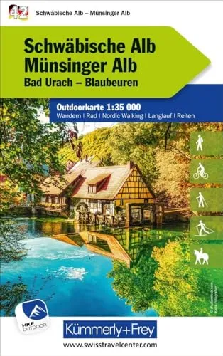 Kümmerly+Frey Outdoorkarte Deutschland 42 Schwäbische Alb, Münsinger Alb 1:35.000: Mit Bad Urach und Blaubeuren. Touren für Wanderer, Biker und mehr! Free Download