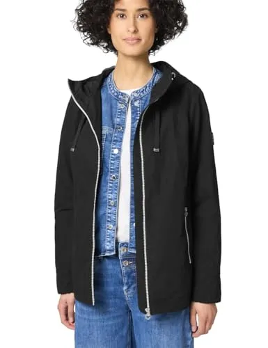 Street One Damen Jacke mit Kapuze und Zipper - Stilvolle Outdoor-Jacke mit Kapuze, ideal für jede Wetterlage. Der praktische Zipper und die feine Struktur sorgen für Komfort und Langlebigkeit.