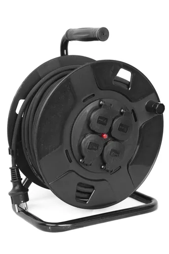 Outdoor Kabeltrommel Profi 50m IP44 - Kabeltrommel für Innen- und Außenbereich mit 50 Metern Kabellänge, feuchtigkeitsbeständig und wetterfest – ideal für alle Outdoor-Anwendungen.