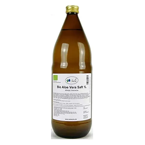 Sala Aloe Vera Saft 100% Direktsaft 600mg/L Aloverose BIO 1 L 1000 ml Glasflasche