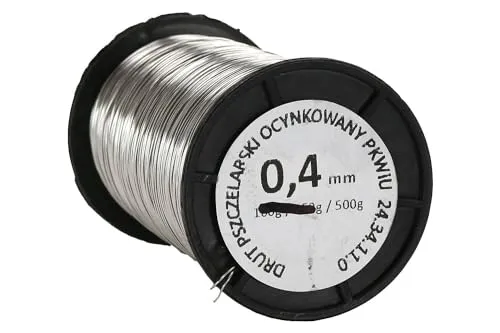 Verzinkter Draht für Rähmchen - 0,4 mm - Länge: ca. 500 m - Spule 500 g - Rostfrei - Draht für Bienenstockrahmen - Imkerei - Landwirtschaft - Industrie