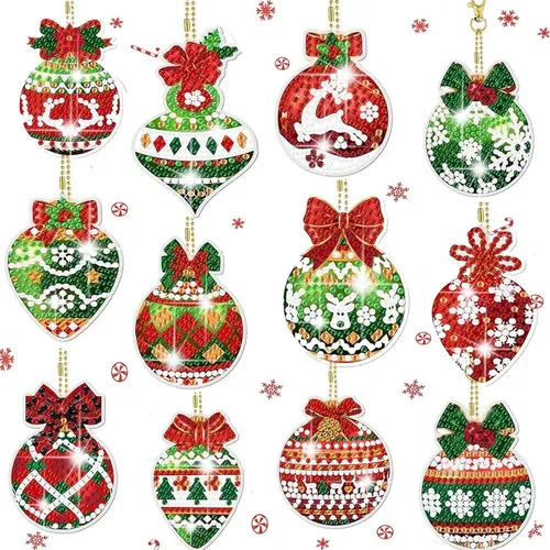Produktbild Diamond Painting Schlüsselanhänger Bastelset Weihnachtsball 5D Kinder DIY