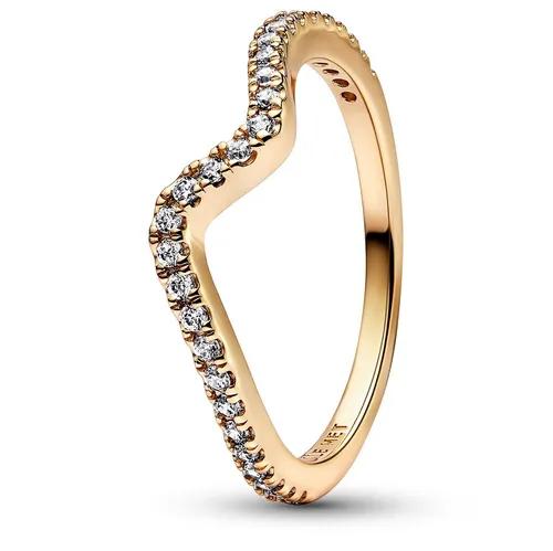 Pandora Fingerring DamenFunkelnde Welle Goldfarben