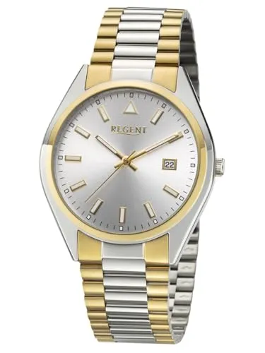 REGENT Herren-Armbanduhr Quarz Zweifarbig F-1645