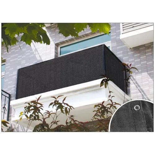 Balkon Terrasse Sichtschutz anthrazit 6x0,9 m 600x90 cm HDPE blickdicht reißfest