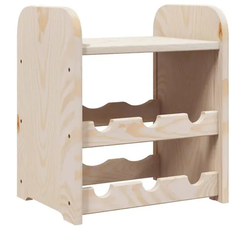 furnicato Weinregal aus massivem Kiefernholz, 33 x 25 x 37 cm - Stilvolles Weinregal aus massivem Kiefernholz mit Platz für bis zu sechs Flaschen. Das innovative Wellen-Design hält Korken feucht und verlängert die Haltbarkeit. Ideal für Küche, Keller oder Bar.