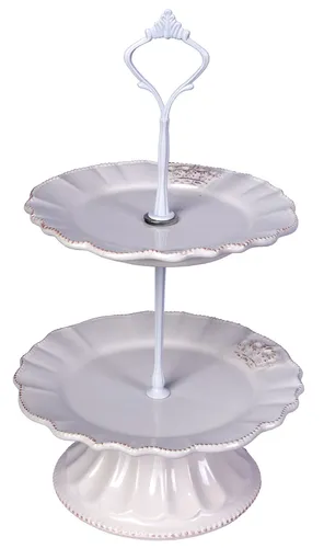 PORZELLAN ETAGERE Weiss KUCHENTELLER Servierplatte MUFFINSTÄNDER Etagenständer