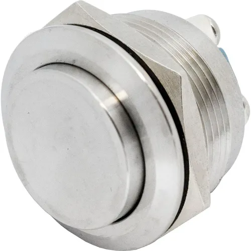 Edelstahl Drucktaster erhaben Ø22mm IP65 Schraubanschluss 250V 3A Vandalismussic
