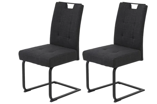 Hela Tische 2er Set Esszimmerstuhl Freischwinger Wien, Anthrazit