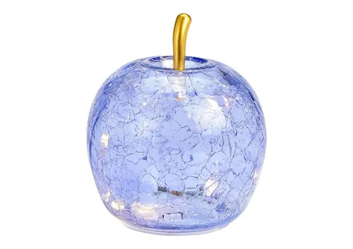 GLAS-APFEL helllila- LED-Lichterkette mit Timer Dekoration Apfel Licht Glas LILA