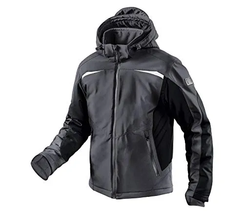 KÜBLER WEATHER Softshelljacke anthrazit, Größe M - Unisex Arbeitsjacke - Outdoor Softshelljacken für Herren: Wind- und wasserabweisend mit verstellbarem Saum, ideal für Techniker und leicht personalisierbar.