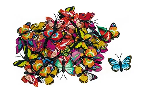 VBS XXL Streuteile Schmetterling 50 Stück 4,5x3,8cm aus Kunststoff bunt Deko Schmetterlinge 3D Wand