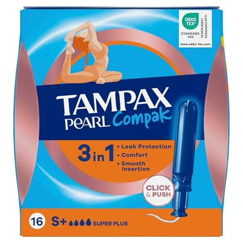 Tampax Compak Pearl Super Plus Tampons, 16-Stücke von Tampax