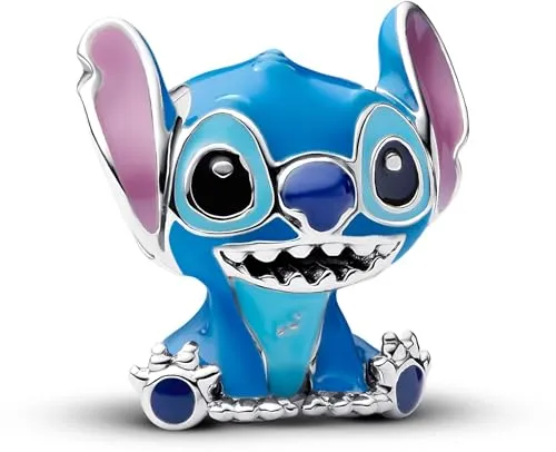 Pandora Charm-Einhänger 793815C01 - Disney x Pandora Stitch, Blau - Charm-Anhänger aus der Disney x Pandora Kollektion, aus hochwertigem Sterling-Silber mit lebendiger Emaille in Blau und Lila, ideal für Fans von Stitch und perfekten als fröhlicher Begleiter.