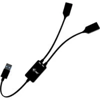 USB-A 2 Port Kabel Hub schwarz, 2x USB-A