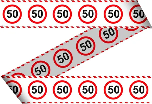 Absperrband zum 50. Geburtstag
