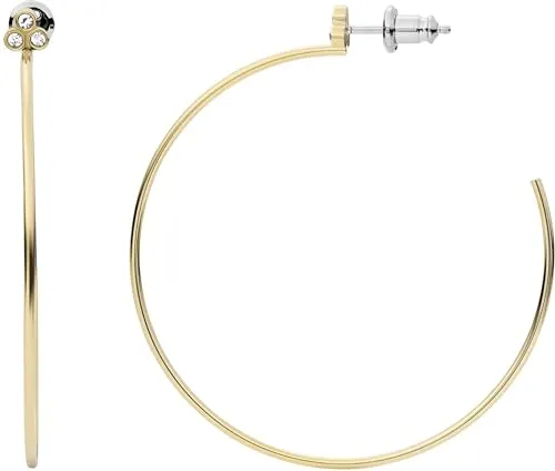 Fossil Sadie Ohrringe für Frauen - Elegante Gold-Edelstahl-Ohrringe mit poliertem Finish, ideal für jeden Anlass. Länge: 48,4 mm, Breite: 4,8 mm.