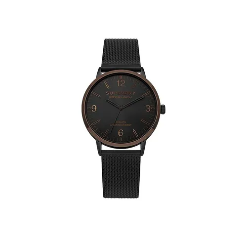 Superdry Quarzuhr Kobe, elegante Armbanduhr mit Milanese-Armband - Armbanduhren mit 40 mm Gehäusedurchmesser und 3 bar Wasserdichtigkeit, vereint Stil und Komfort für modebewusste Träger.