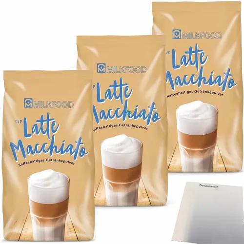 Milkfood Latte Macchiato Kaffeehaltiges Getränkepulver 3er Pack 3x400g Packung