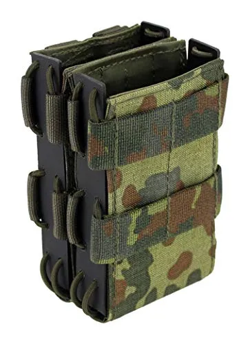 Zentauron Doppelschnellzieh-Magazintasche für M4 Magazine – MOLLE Fast Mag Pouch aus Cordura & Kydex, Für 2 Magazine, Individuell Einstellbare Gummischnüre, Modular, Made in Germany