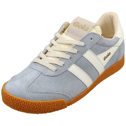 Gola Sneaker Elan 2025 - Himmelblau/Weiß Damen, Größe 40 (9) - Sneaker mit traditionellem Design und modernem Look, ideal für jeden Anlass. Die Old-School-Gummisohle sorgt für Komfort und Stil, während die auffällige Farbkombinationen und die Fersenlasche Akzente setzen.