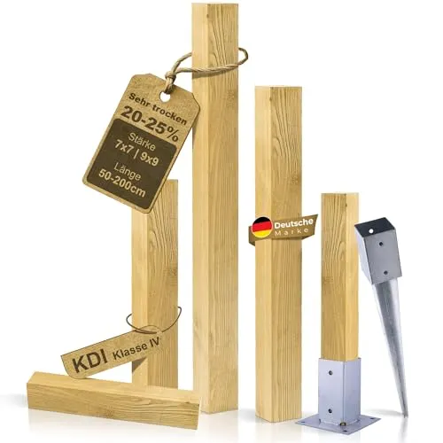 BooGardi Zaunpfosten Holzpfosten imprägniert KDI, 3er Set von BooGardi
