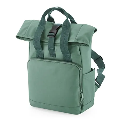 BagBase BG118S Recycled Mini Twin Handle Roll-Top Backpack - Sage Green