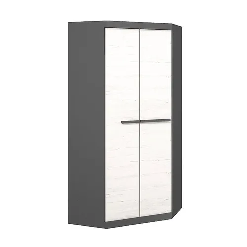 Eckkleiderschrank Trend 93cm in graphit grau - Moderner Eckkleiderschrank aus MDF, ideal für Kinder- und Jugendzimmer. Mit Einlegeboden und Kleiderstange bietet er viel Stauraum bei kompakten Maßen.