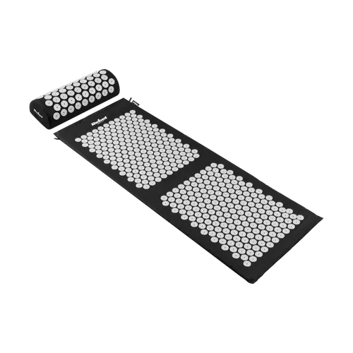 Gesundheitsmatte mit Akupressur und Kissen, 130x50cm, grau - Massagegeräte: Diese Gesundheitsmatte mit Akupressur-Nadeln und Kissen fördert die Durchblutung und lindert Verspannungen, ideal für zuhause, Büro oder unterwegs.