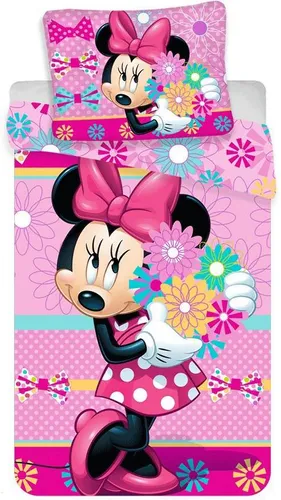 Bettwäsche Minnie Flowers Disney – Wendebettwäsche aus Baumwolle für Einzelbett