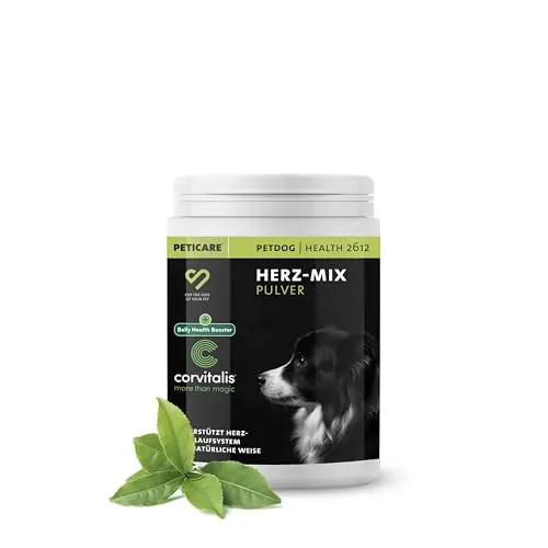 Peticare Herz & Kreislauf Pulver für Hunde | Unterstützt Herzgesundheit & Vitalität | Mit Omega-3, L-Carnitin & Weißdorn | Natürliches Ergänzungsfutter | petDog Health 2612