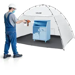 VEVOR Tragbares Lackierkabinenzelt 293x230x188 cm in schwarz von Vevor