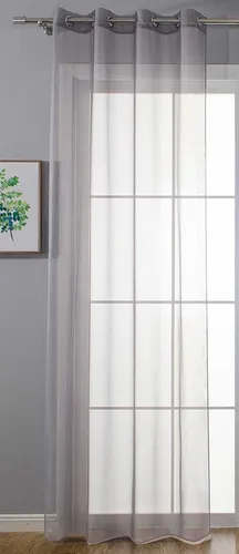 Ösenvorhang Transparent »Uni« Gardine Vorhang Bleiband HxB 245x140 cm Grau