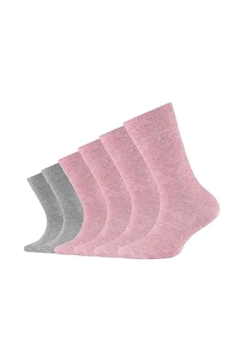 Camano Kinder Kindersocken ideal für aktive Mädchen und Jungen natürliche Baumwolle optimaler Sitz beständig 6er Pack 23/26 chalk pink melange