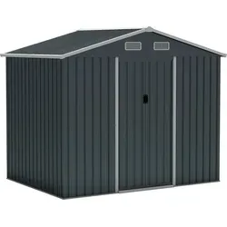 GOPLUS Geräteschuppen 236 x 171 x 196 cm – Robustes Gartenhaus aus verzinktem Stahl