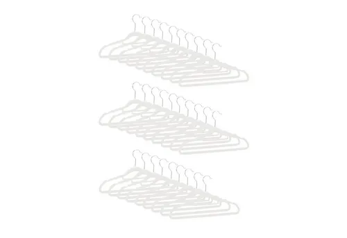 relaxdays Kleiderbügel Samt Kleiderbügel Set, (30-tlg), weiß