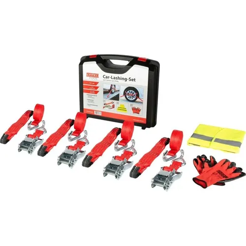 Kofferset Gurte für Autotransport 4 x Radsicherung 3-teilig