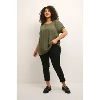 Kurzarm-Bluse A-shape Grape Leaf dark green