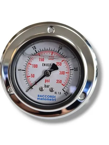 Manometer für Rückwandmontage 25 bar 63 Gewinde 1/4"