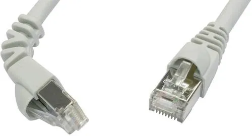 Telegärtner 100008287 RJ45 Netzwerkkabel, Patchkabel CAT 6a S/FTP 2.00m Grau Flammwidrig, mit Rastnasenschutz 1St.