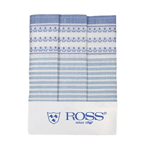 Ross Geschirrtücher 3er Pack Zwirn Halbleinen in Hellblau