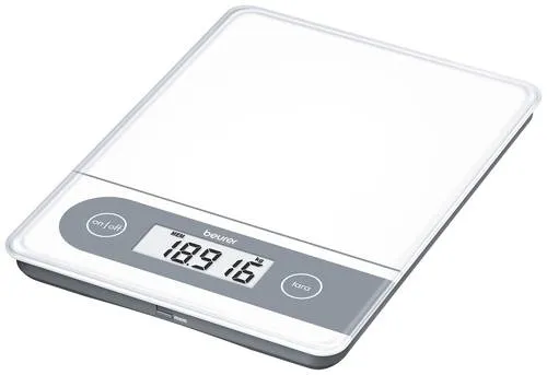 Beurer HAUSHALTS PAKETWAAGE 20KG (KS 59 XXL GLAS SI) - digitale Küchenwaage mit Memory-Funktion, extra hohe Tragkraft bis 20 kg und großes LCD Display für einfache Ablesbarkeit