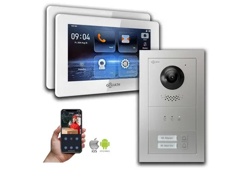 Goliath Intercom Video-Türsprechanlage: 2-Draht BUS für Mehrfamilienhäuser - Türsprechanlage mit HD-Kamera, interaktiver App-Steuerung und Sicherheitsmodul für höchsten Komfort und Schutz. Ideal für private und gewerbliche Nutzung.